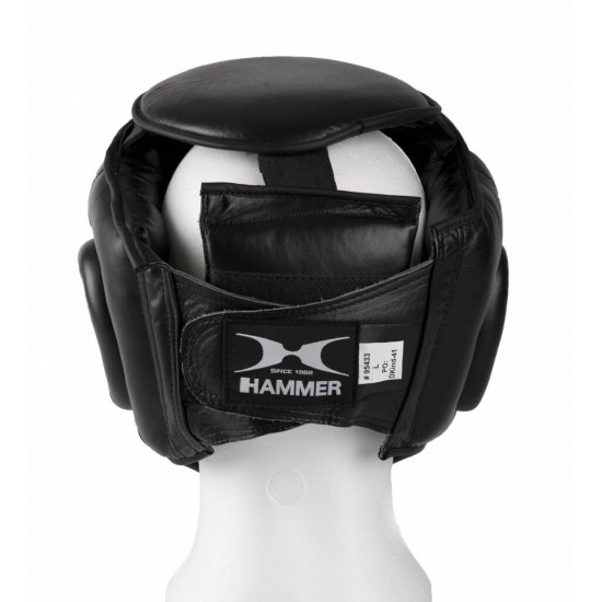 Hammer Boxing Hoofdbeschermer met Grid - Zwart - Leer