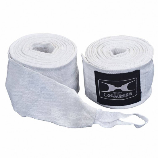 Hammer Boxing Bandages - per Paar Wit-Zwart 2,5 m - 3,5 m - 4,5 m