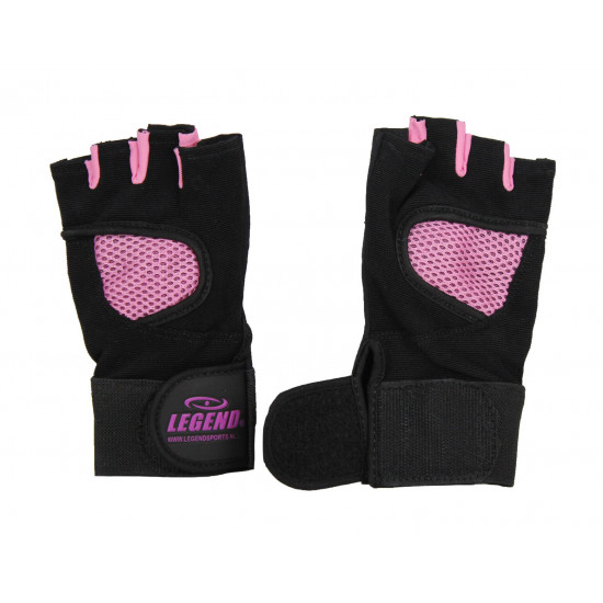 Fitness Handschoenen Legend Mesh zwart/roze - Maat: XS