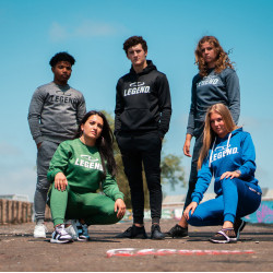 Joggingpak dames/heren met hoodie navy blauw - Maat: XXL