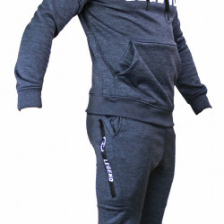 Joggingpak dames/heren met hoodie navy blauw - Maat: XXL