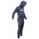 Joggingpak dames/heren met hoodie navy blauw - Maat: XL