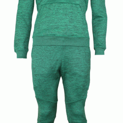Joggingpak dames/heren met hoodie groen - Maat: L