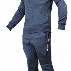 Joggingpak dames/heren met trui/sweater Navy Blauw - Maat: XXXXS