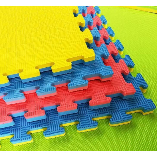 Legend Puzzelmat sport 2CM Blauw/Geel - Default