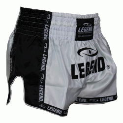 Kickboks broekje Wit/Zwart Legend Trendy  - Maat: M