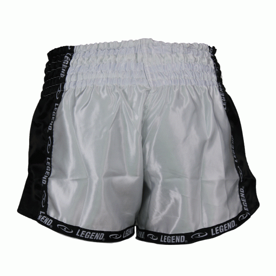 Kickboks broekje Wit/Zwart Legend Trendy - Maat: XXS Kickboks broekje Wit/Zwart Legend Trendy - Maat: XXS