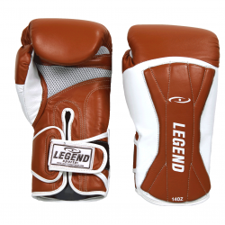 Bokshandschoenen leer Power Special Bruin - Maat: 8oz