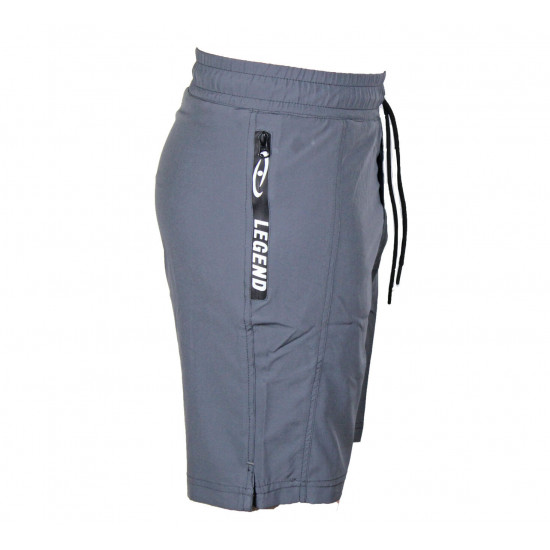 Korte broek/short Legend met rits vakken mat grijs - Maat: 4XS