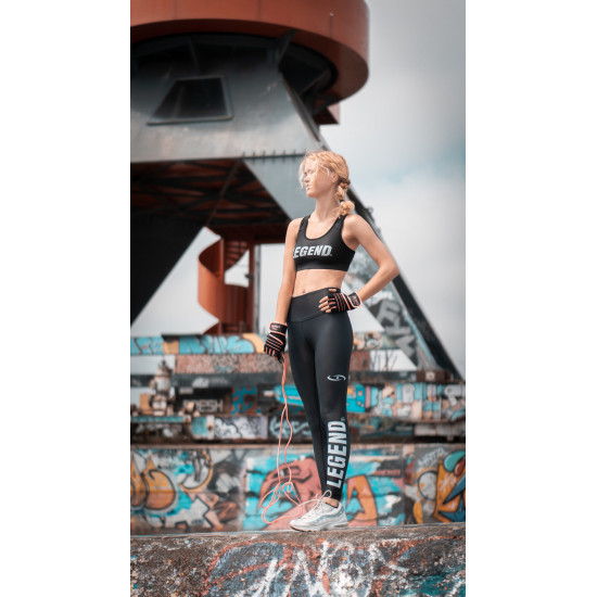 Sportlegging dames Legend Zwart/wit - Maat: L