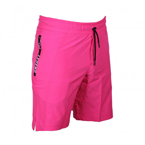 Korte broek/short Legend met rits vakken neon roze - Maat: XS
