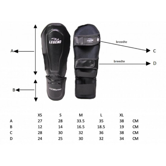 Scheenbeschermers kickboksen Legend Best Wit - Maat: XS