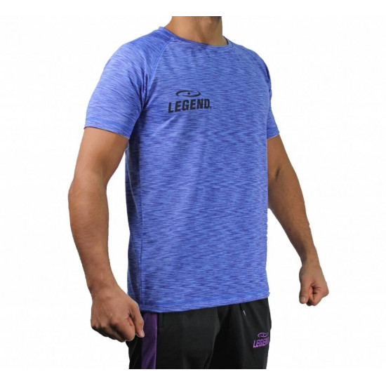 Sportshirt Legend DryFit Blauw melange - Maat: XS