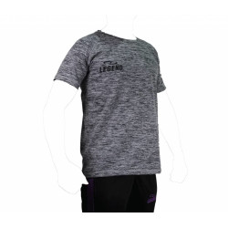 Sportshirt Legend DryFit zwart melange - Maat: M