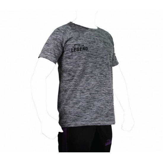 Sportshirt Legend DryFit zwart melange - Maat: L
