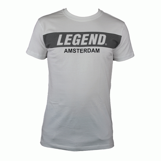 t-shirt wit Legend Amsterdam  - Maat: XXXS