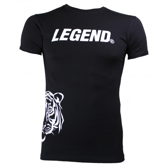 t-shirt zwart Slimfit Legend Panter  - Maat: XS