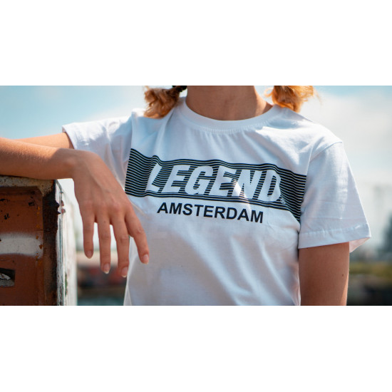 t-shirt wit Legend Amsterdam  - Maat: XXXXS