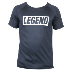 t-shirt zwart mesh Legend inspiration quote - Maat: XS