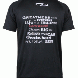 t-shirt zwart mesh Legend inspiration quote - Maat: XXS