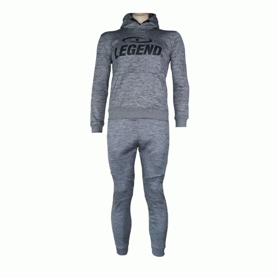 Hoodie dames/heren trendy Legend design Grijs - Maat: S