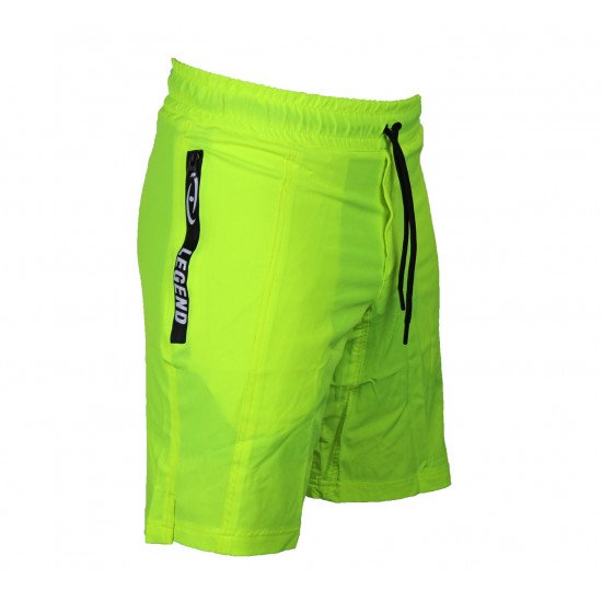 Korte broek/short Legend met rits vakken Neon Groen - Maat: 3XS