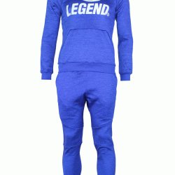 Joggingpak dames/heren met hoodie blauw - Maat: XXXXS