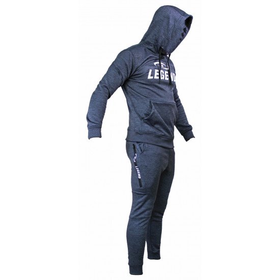Joggingpak dames/heren met hoodie navy blauw - Maat: XXXXS