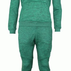 Joggingpak dames/heren met hoodie groen - Maat: S