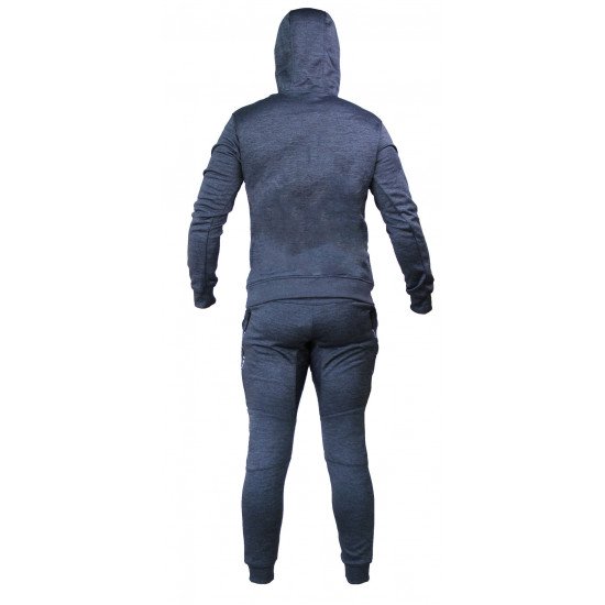 Joggingpak dames/heren met hoodie navy blauw - Maat: XXS