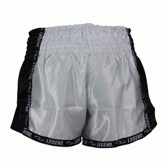 Kickboks broekje Wit/Zwart Legend Trendy  - Maat: S