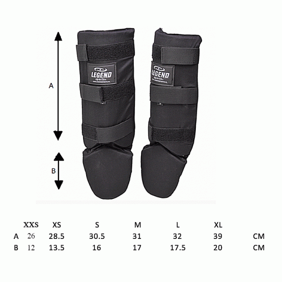 Scheenbeschermers Legend Fast Zwart - Maat: XXXS Scheenbeschermers Legend Fast Zwart - Maat: XXXS