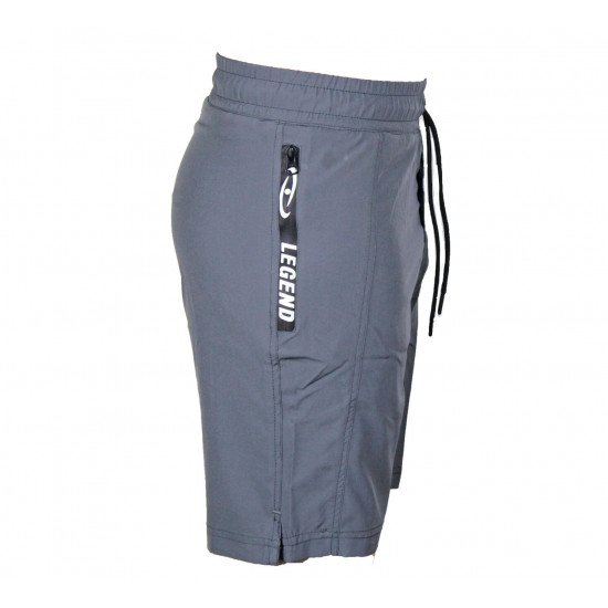 Korte broek/short Legend met rits vakken mat grijs - Maat: 3XS