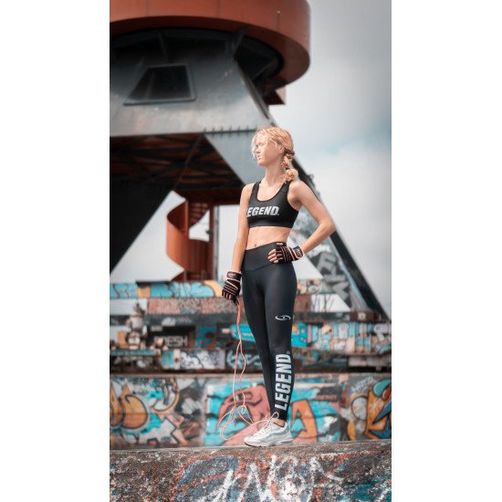 Sportlegging dames Legend Zwart/wit - Maat: XXS Sportlegging dames Legend Zwart/wit - Maat: XXS