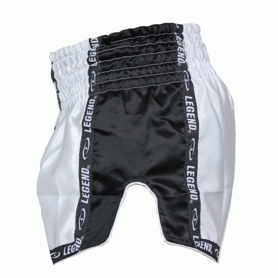 Kickboks broekje Wit/Zwart Legend Trendy  - Maat: S