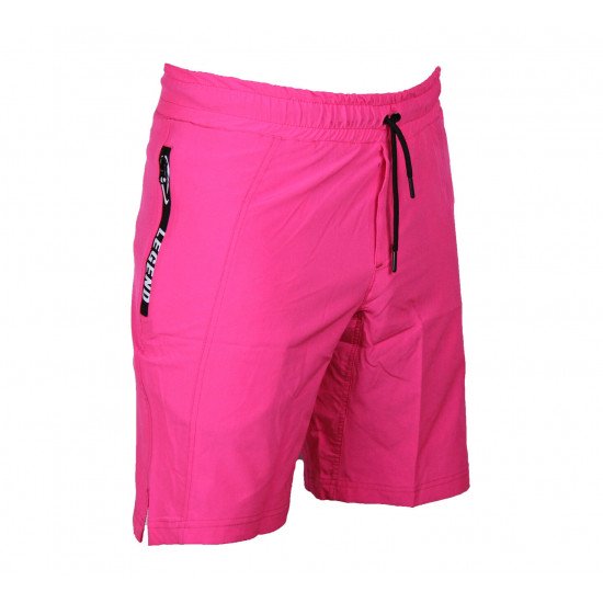 Korte broek/short Legend met rits vakken neon roze - Maat: 4XS
