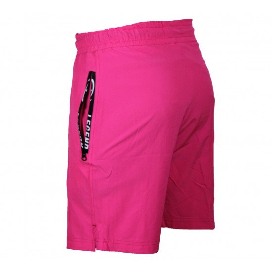 Korte broek/short Legend met rits vakken neon roze - Maat: 4XS
