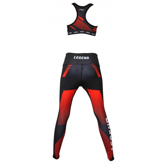 Sportlegging dames Legend Zwart/rood - Maat: XL