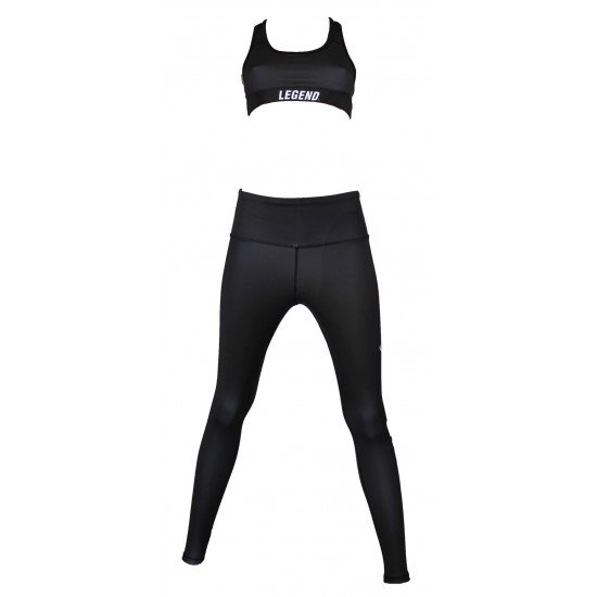 Sportlegging dames Legend Zwart/wit - Maat: XXS Sportlegging dames Legend Zwart/wit - Maat: XXS