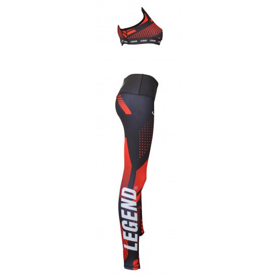 Sportlegging dames Legend Zwart/rood - Maat: XL