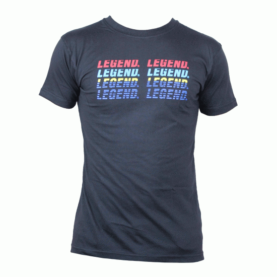 t-shirt zwart Legend regenboog - Maat: L t-shirt zwart Legend regenboog - Maat: L