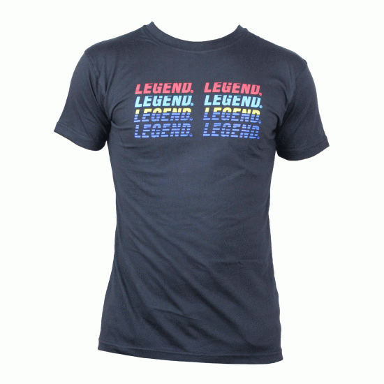 t-shirt zwart Legend regenboog - Maat: XXXL