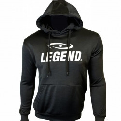 Hoodie dames/heren trendy Legend design zwart - Maat: L