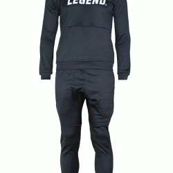 Joggingpak dames/heren met hoodie zwart - Maat: L